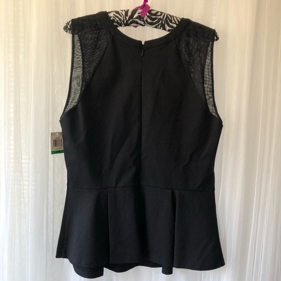 I-N-C International Concept black peplum top shirt - Picture 2 of 5